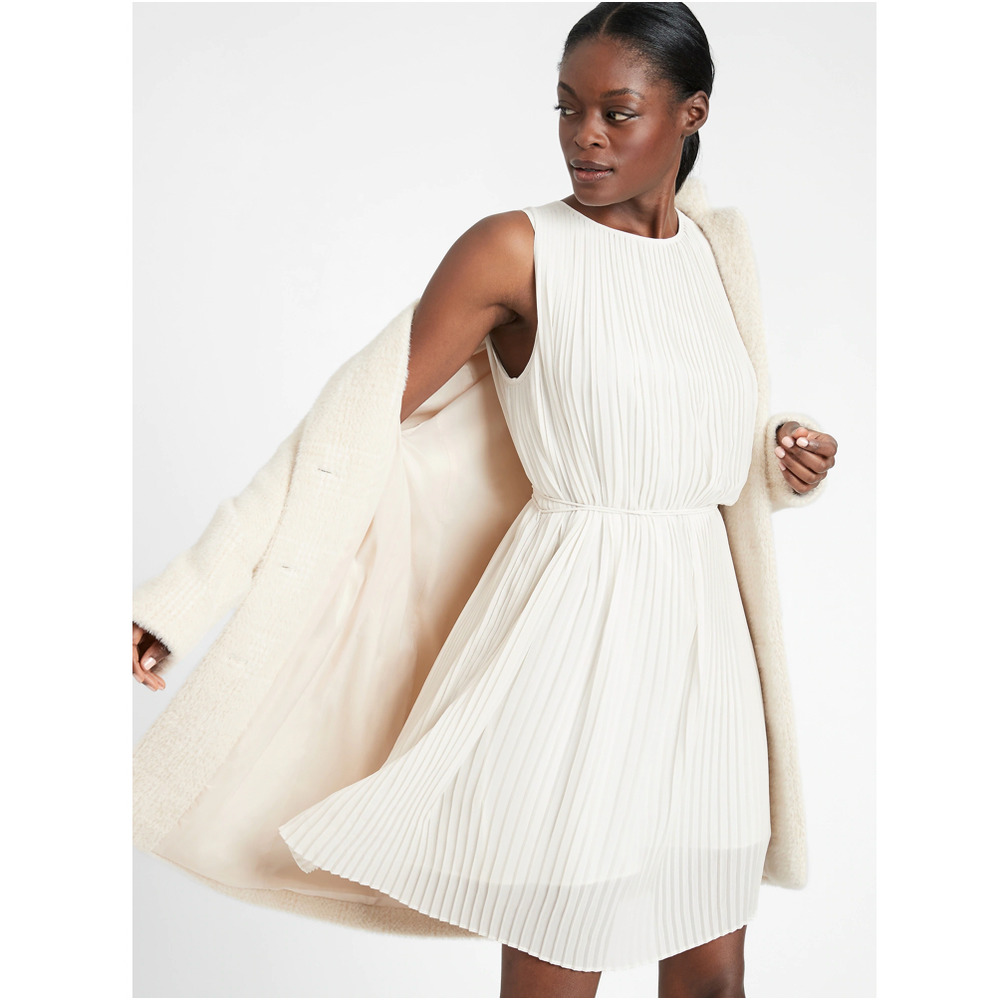 Banana Republic Pleated Poplin Mini Dress - NWT